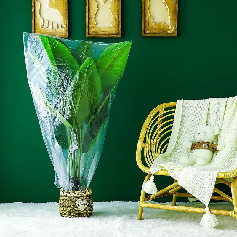 Perthlin 6 Pcs Winter Plant Covers Freeze Protection Small Plastic Clear Film Cover Shelter Bags Waterproof Frost Cloth for Outdoor Plants Greenhouse Garden Rain Frost Protection(39.4 x 59 Inch) - Image 4